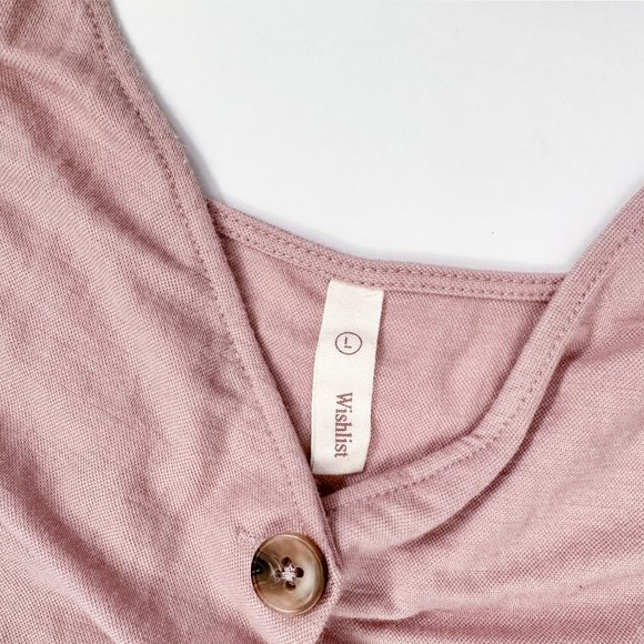 Wishlist dusty rose tank top tank top with tortoise shell buttons (Size Large) - Picture 3 of 4
